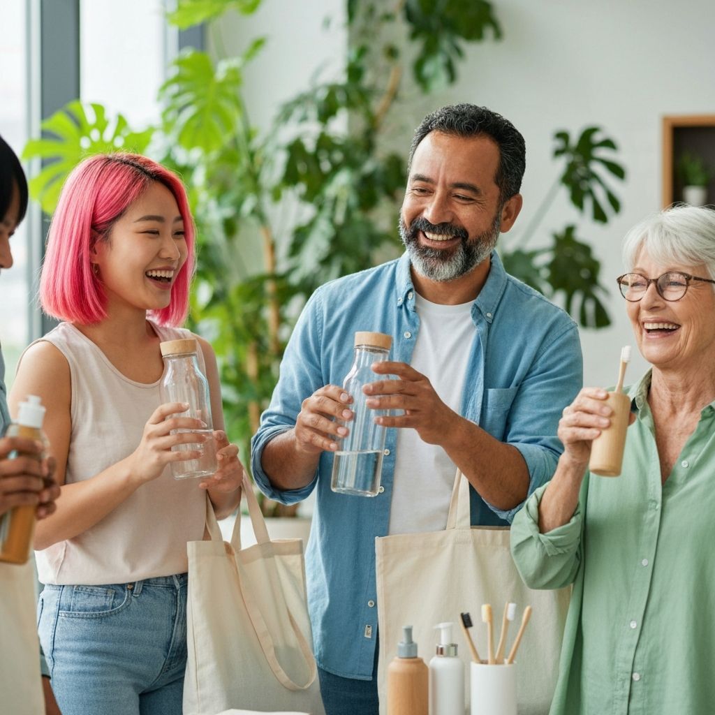 People enjoying sustainable products